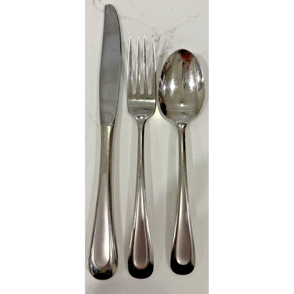 Oneida‎ Satin Sand Dune Stainless Flatware USA  Fork, Knife, Spoon 3 Piece Lot